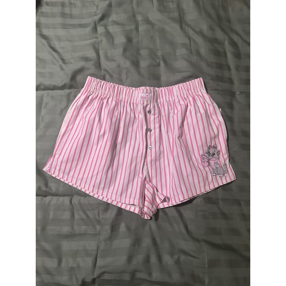 Disney Lady and the Tramp Si & Am Women's Pink/White Striped Pajama M(8/10) NWT